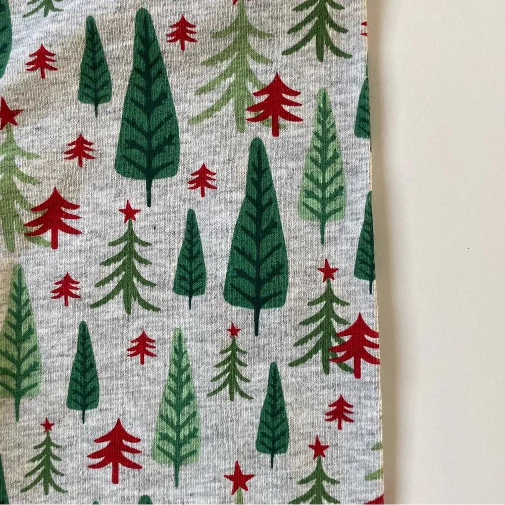 Mud Pie Kids Santa Pajamas Size 9 12 Months Christmas 2 Piece Long Johns Trees